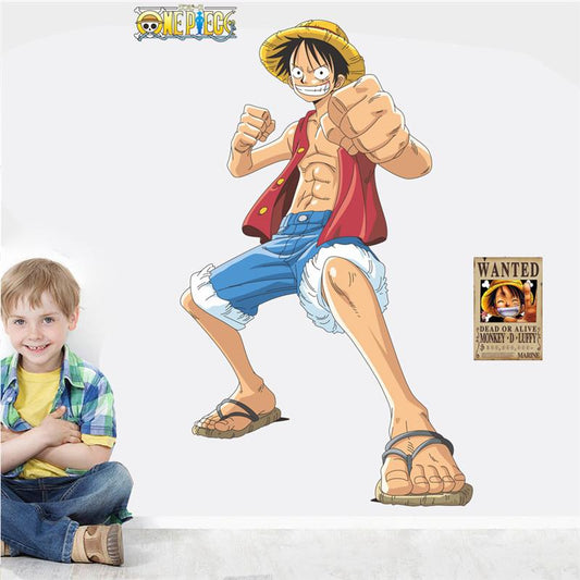 Sticker murale - Mangas - One Piece - Monkey D. Luffy, Pose de combat | sticker mural | STIKEO.COM