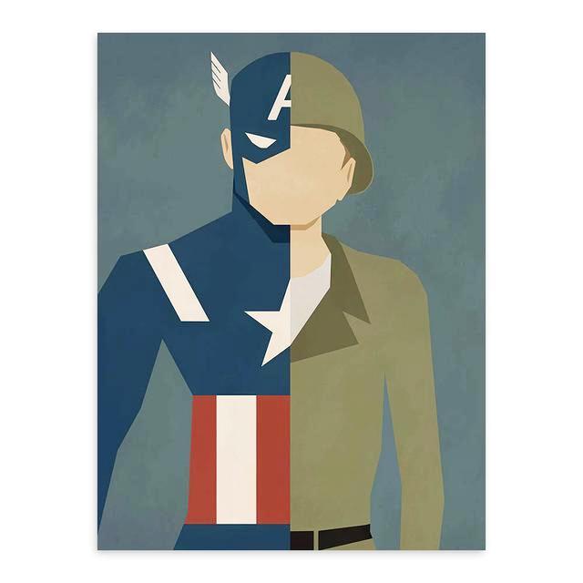 Double face Super Hero - Captain America | poster | STIKEO.COM