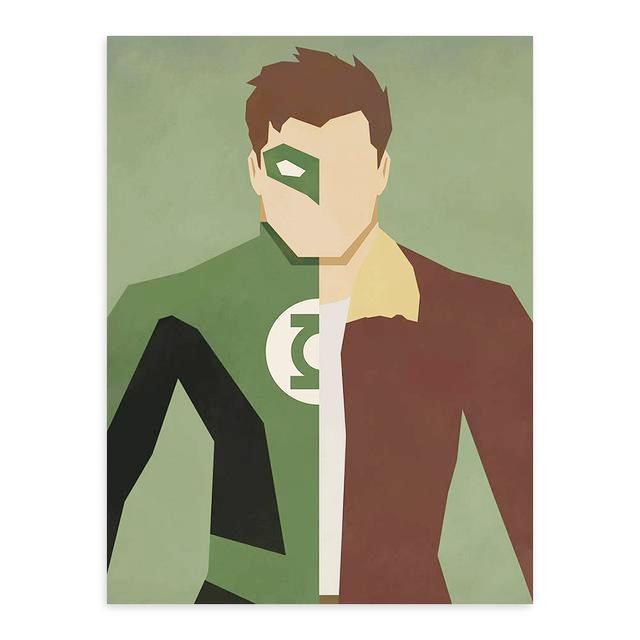 Double face Super Hero - Green Lantern | poster | STIKEO.COM