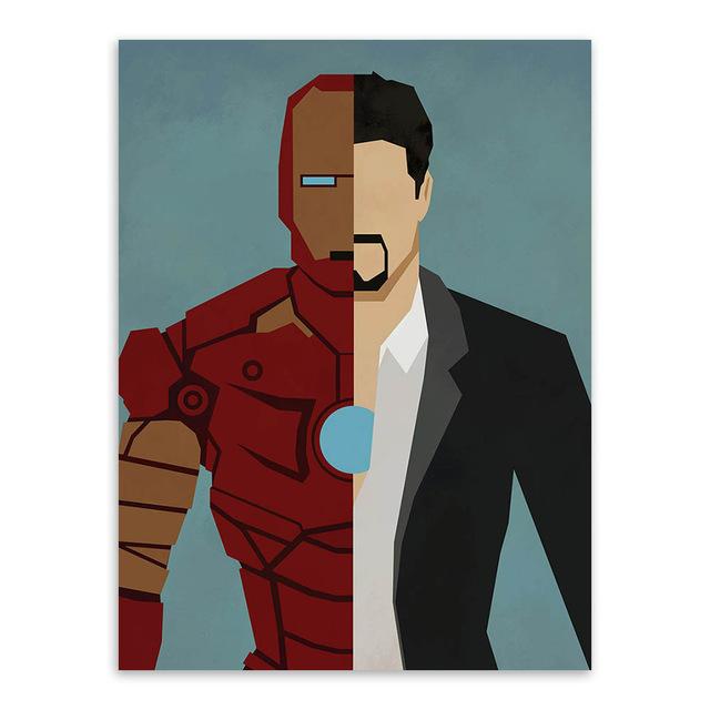 Double face Super Hero - Ironman | poster | STIKEO.COM