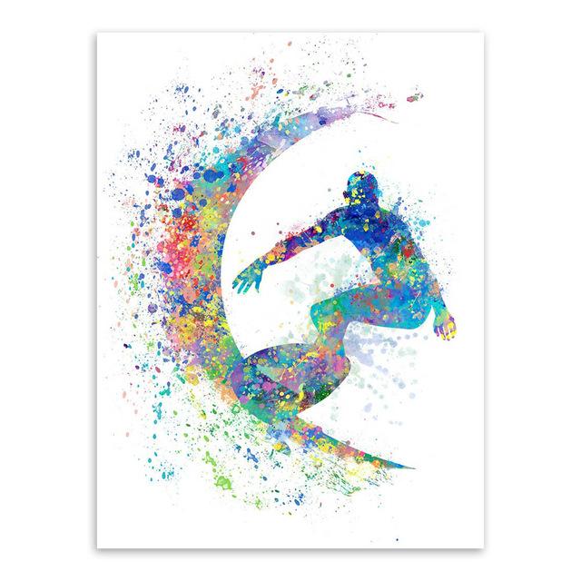 Colorful Surfer | poster | STIKEO.COM