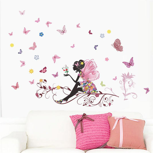 Sticker mural - Fée papillon rose | sticker mural | STIKEO.COM